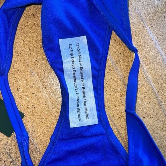 Wild Fable Womens XL Cheeky Bikini Bottoms High-Leg Scoop Waist Blue - Picture 7 of 7